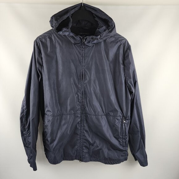 Theory Hoodie Mens XXL Navy Blue Full Zip Windbreaker - Picture 1 of 7